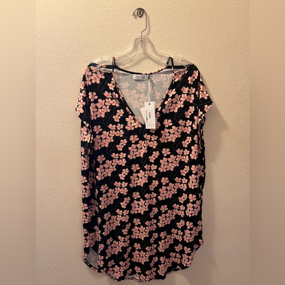 Fighting Eel / Ava Sky NWT Dress Rei in Jersey Raven Sakura XS